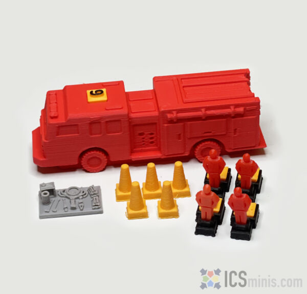 F00001 - Fire Engine and Crew, Single Rear Axle