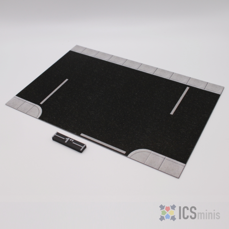 ICS00079 - Road: On-street Parking with Sidewalk, T-Intersection (4" x 6" Magnet)